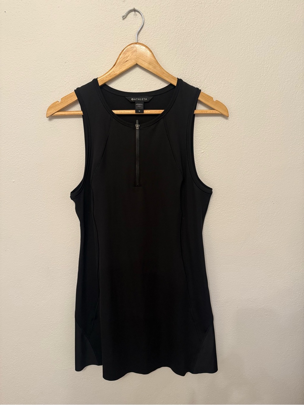 Athleta Black Sleeveless Zip-Up Performance Tank